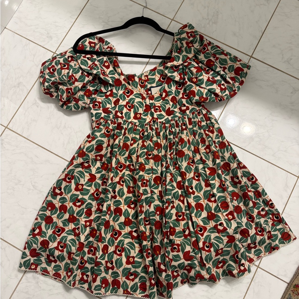 Agua by Agua Bendita Floral Mini Dress - Red and Green